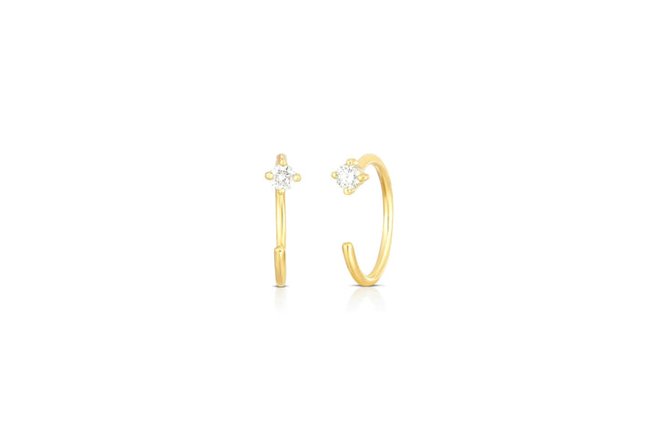 Liu Jo - Earcuff in acciaio colore dorato con zircone bianco