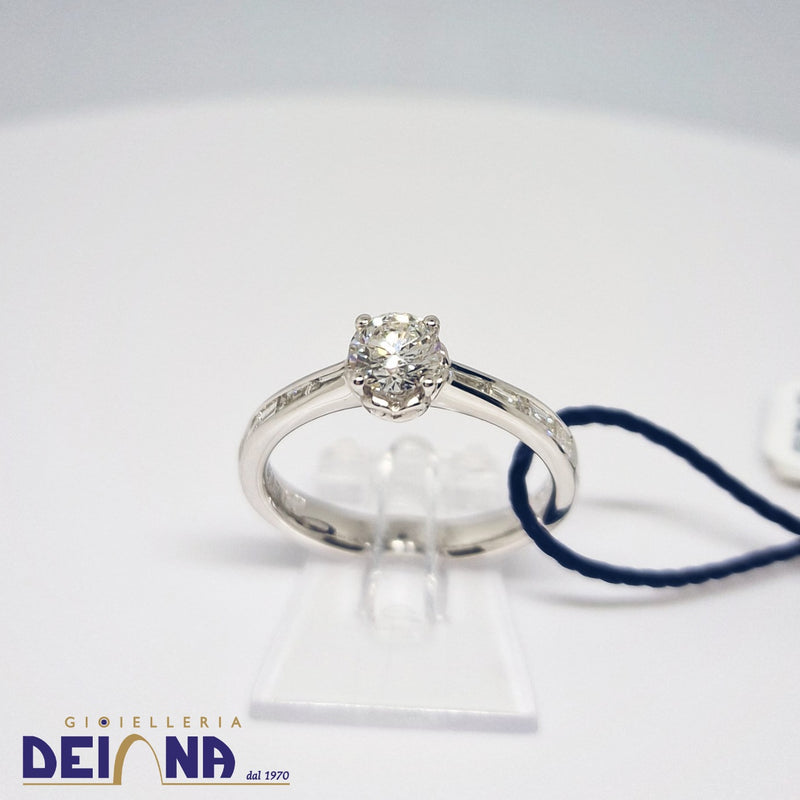 ReCarlo - ANNIVERSARY Anello solitario Oro bianco 18 kt, diamante naturale centr