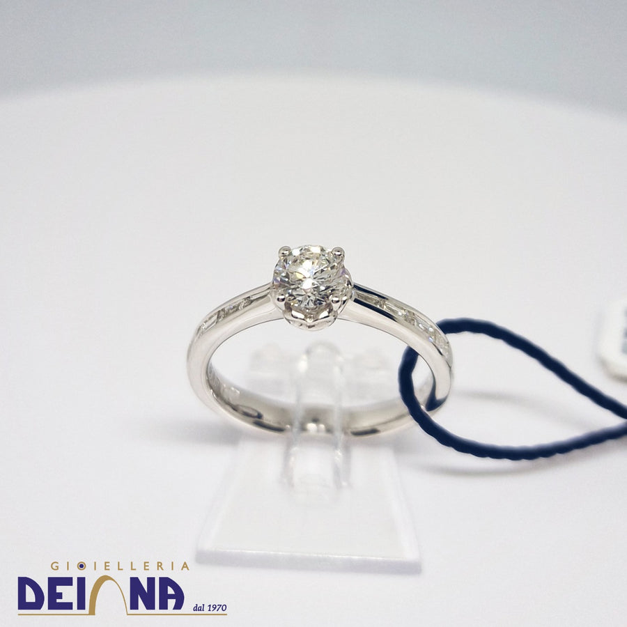 ReCarlo - ANNIVERSARY Anello solitario Oro bianco 18 kt, diamante naturale centr