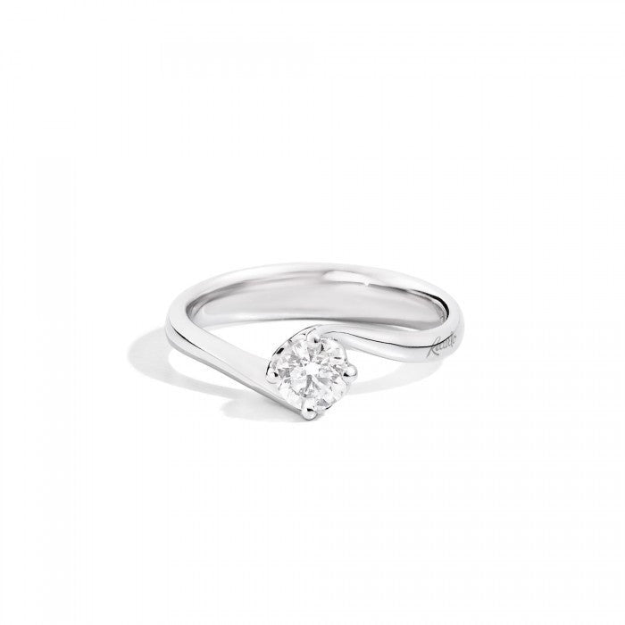 ReCarlo - ANNIVERSARY Anello solitario valentin Oro bianco 18 kt e diamante natu