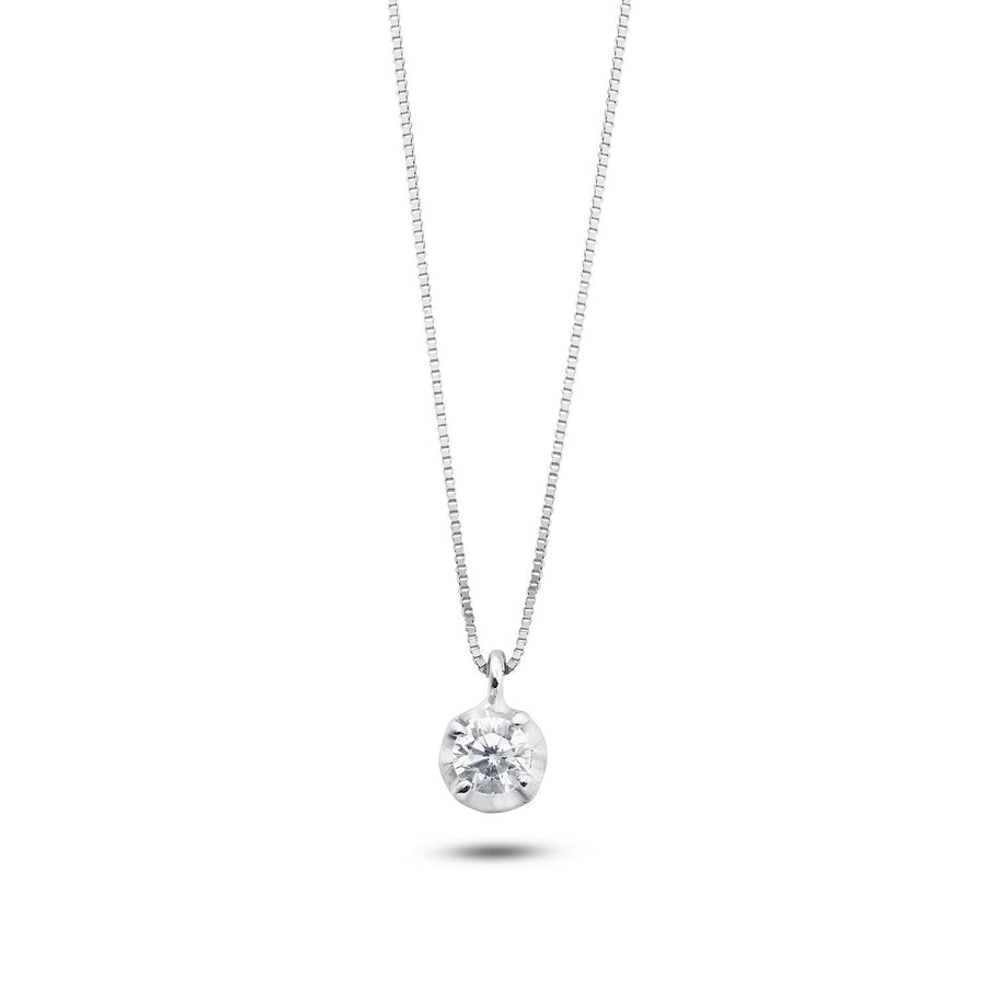 Ambrosia - Girocollo in Oro bianco 750, zircone bianco
