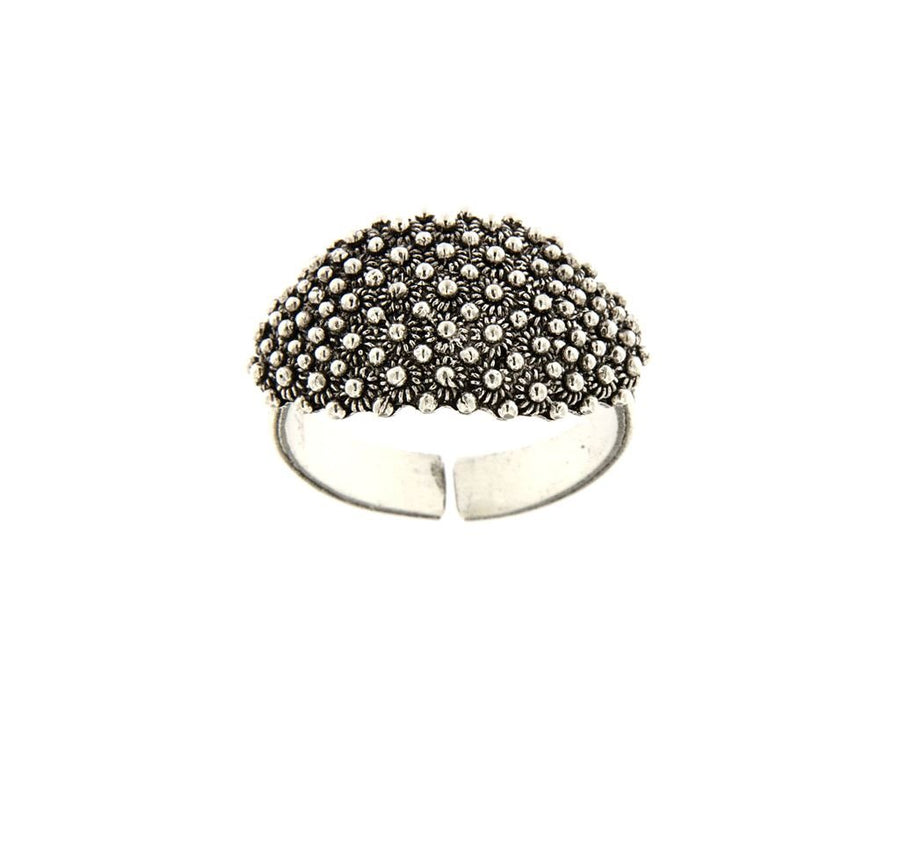 Fede sarda in argento brunito a 5 file