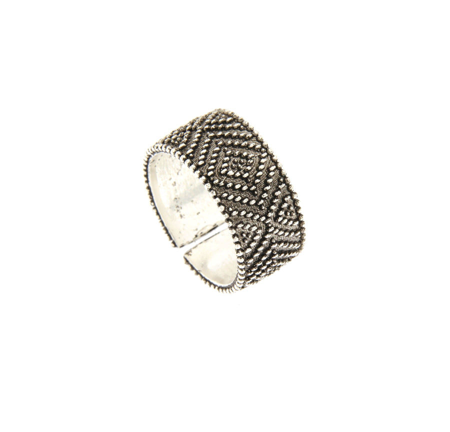Anello a fascia d'argento Pibiones
