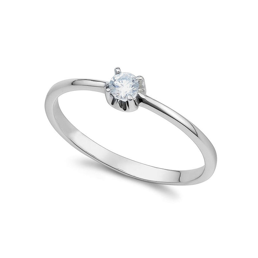 Ambrosia - Anello in Oro bianco 750, zircone bianco