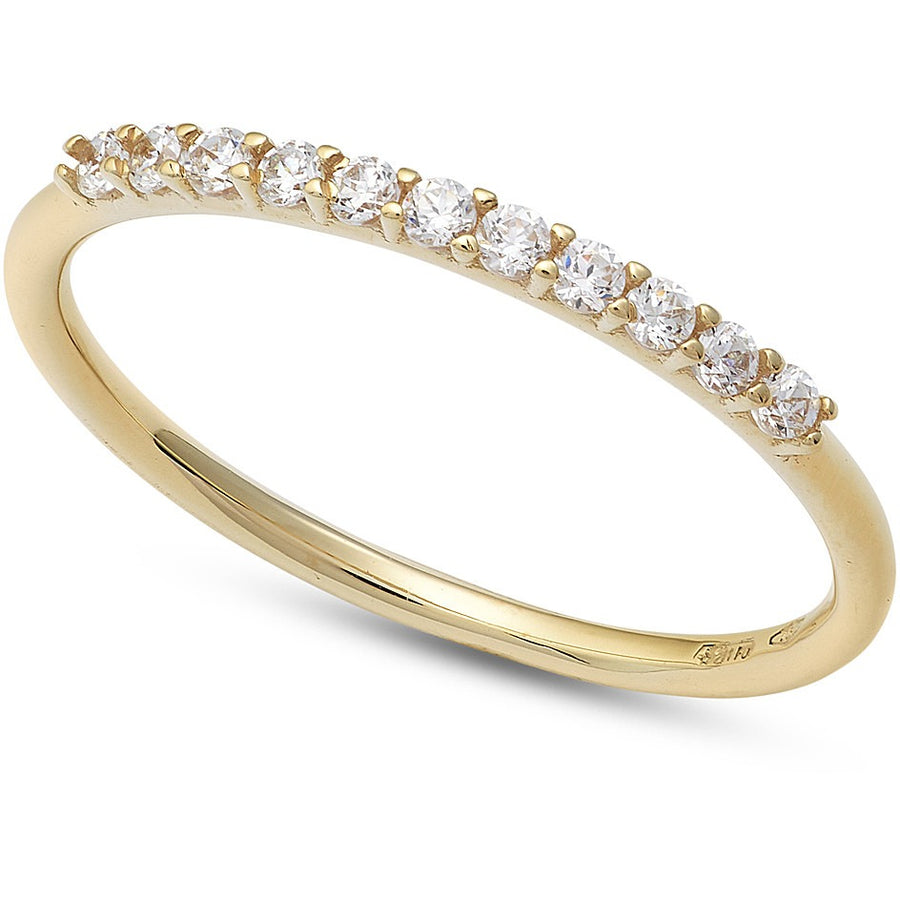 Ambrosia - Anello da donna in Anelli Oro Giallo 18Kt tipo veretta con zirconi