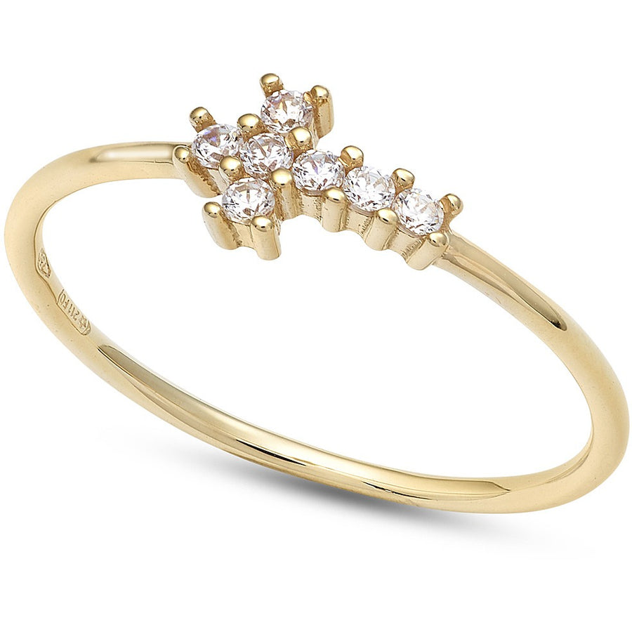 Ambrosia - Anello in Oro giallo 750, zirconi bianchi