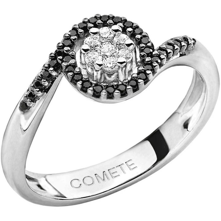 Comete Gioielli - Anello da donna Oro 18 kt . Diamanti P.Ct. 8 Col. G Purezza SI . Diamanti neri P.Ct. 20