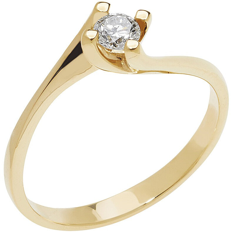 Comete Gioielli - Anello in Oro giallo 750. Diamante bianco P.Ct. 11 Colore G P