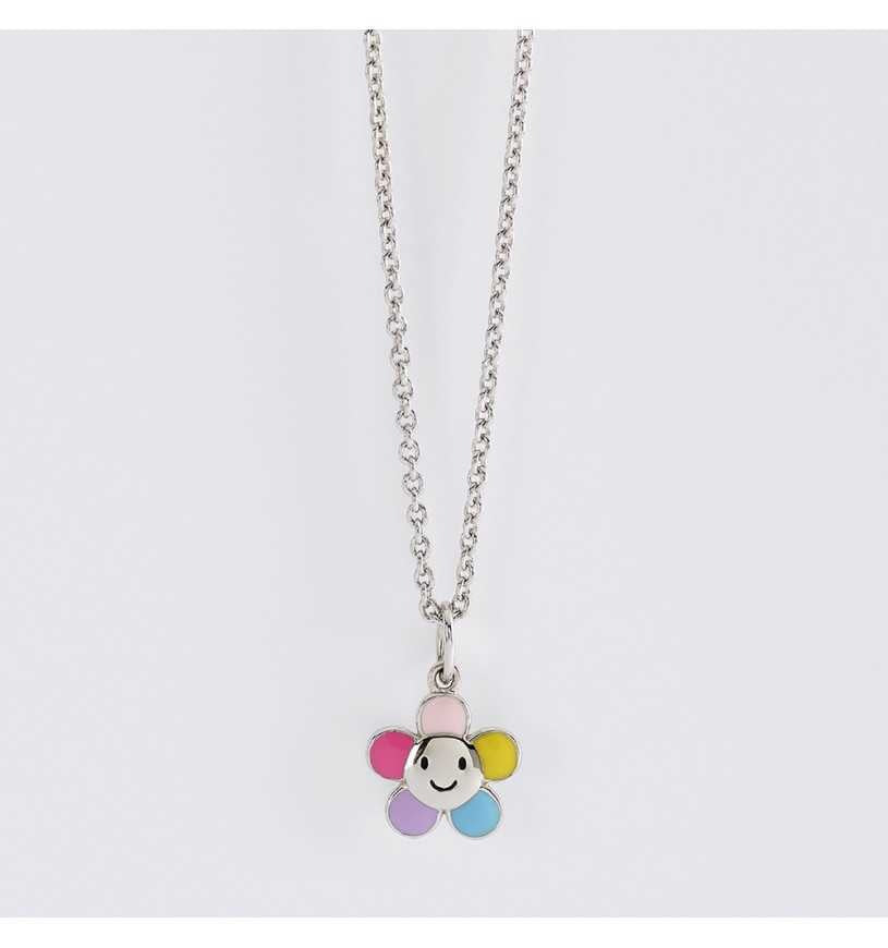 Mabina - Girocollo con fiore multicolor BLOOM