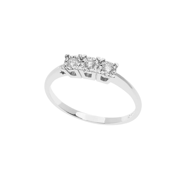 Comete Gioielli - Anello da donna in Oro bianco 750‰. Diamanti bianchi P.Ct. 15 Colore G Purezza SI