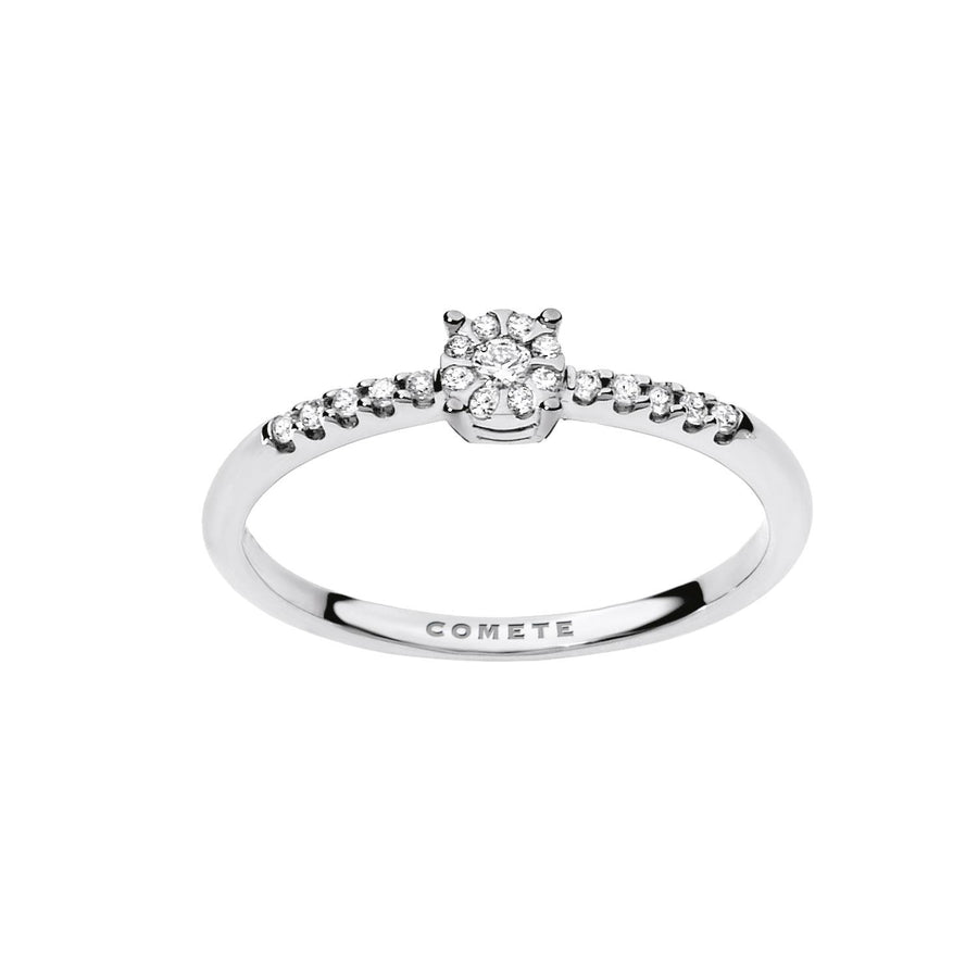 Comete Gioielli - Anello da donna Oro 750  . Diamanti fiore centrale P.Ct. 7 Co