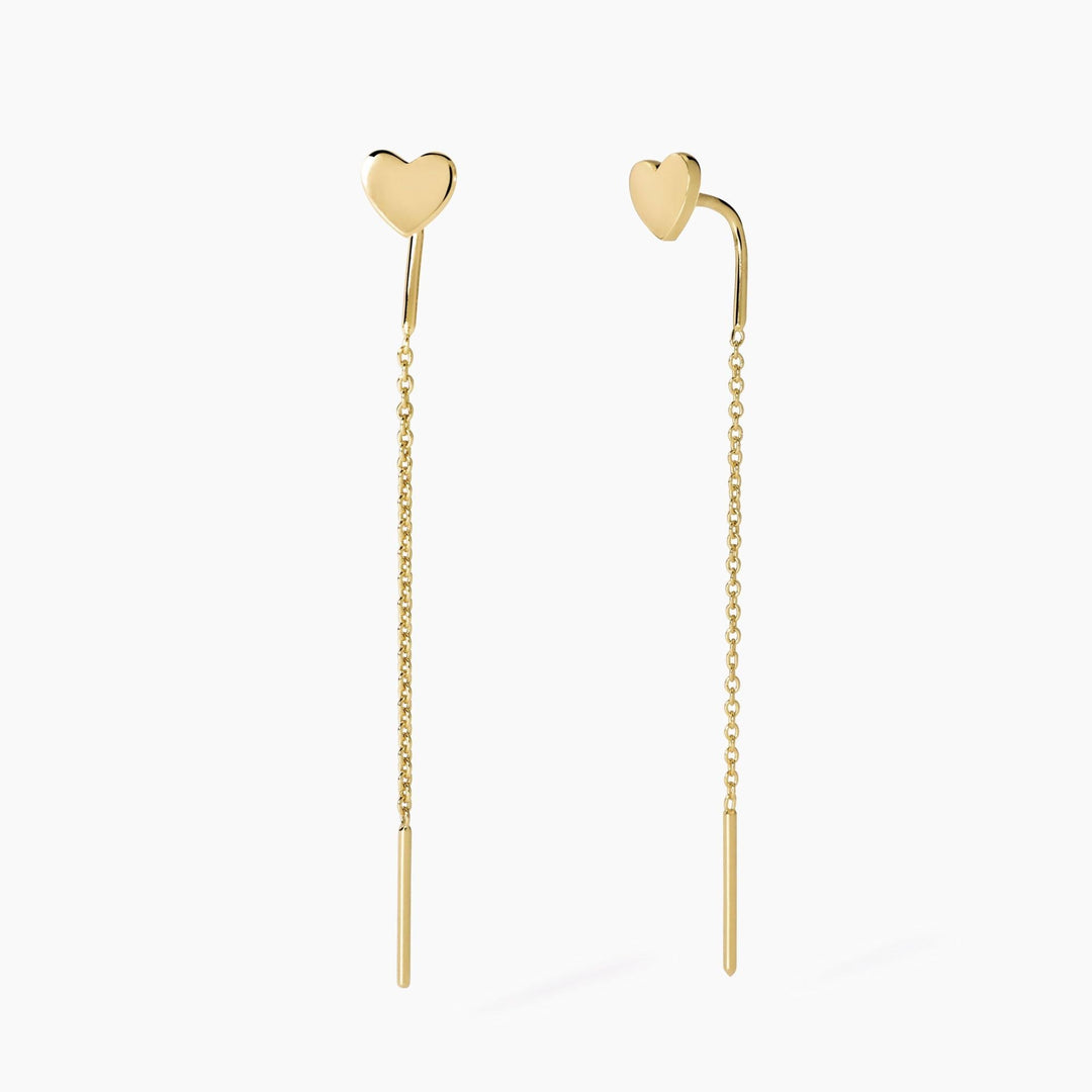 Orecchini pendenti SHINY in argento dorato con cuore
