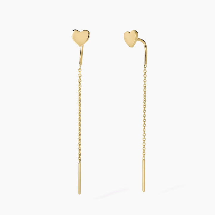 Orecchini pendenti SHINY in argento dorato con cuore