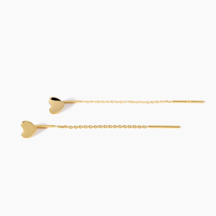 Orecchini pendenti SHINY in argento dorato con cuore