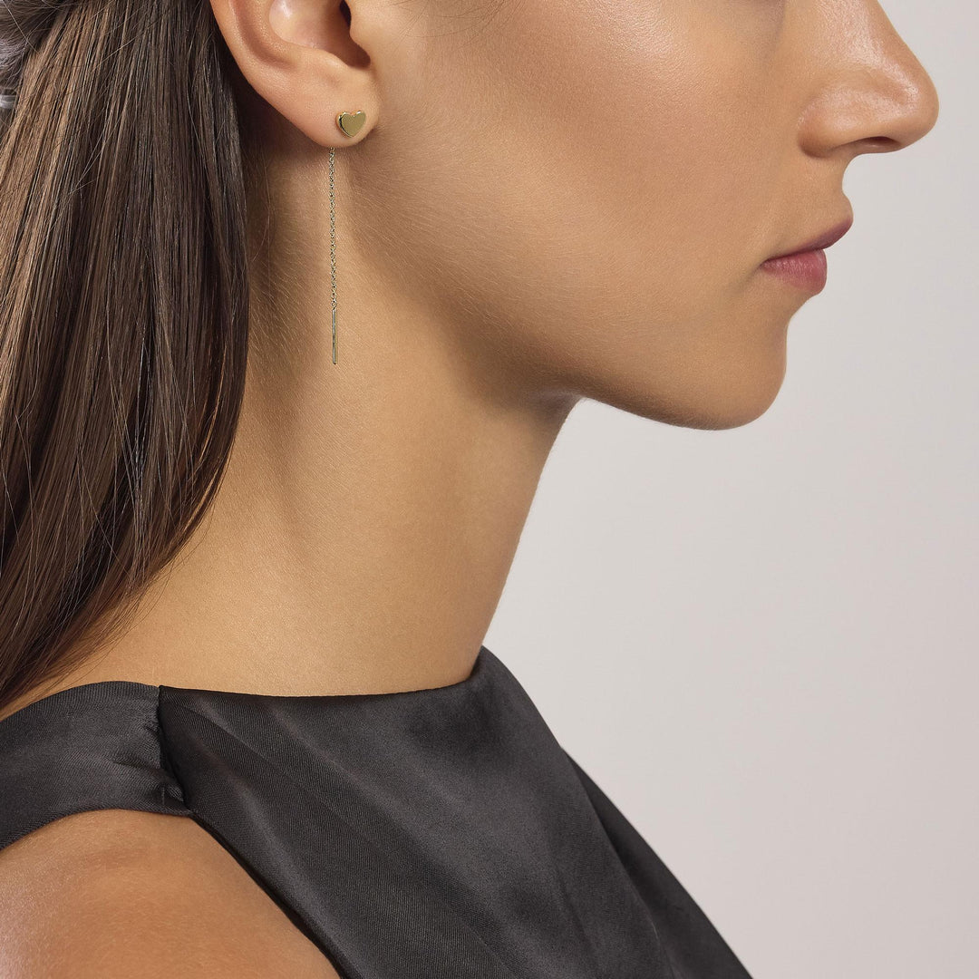 Orecchini pendenti SHINY in argento dorato con cuore