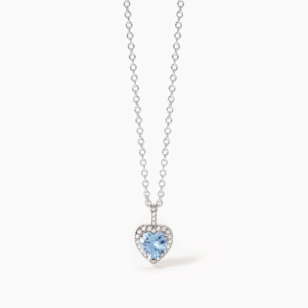 Girocollo LOVE AFFAIR con cuore azzurro e zirconi