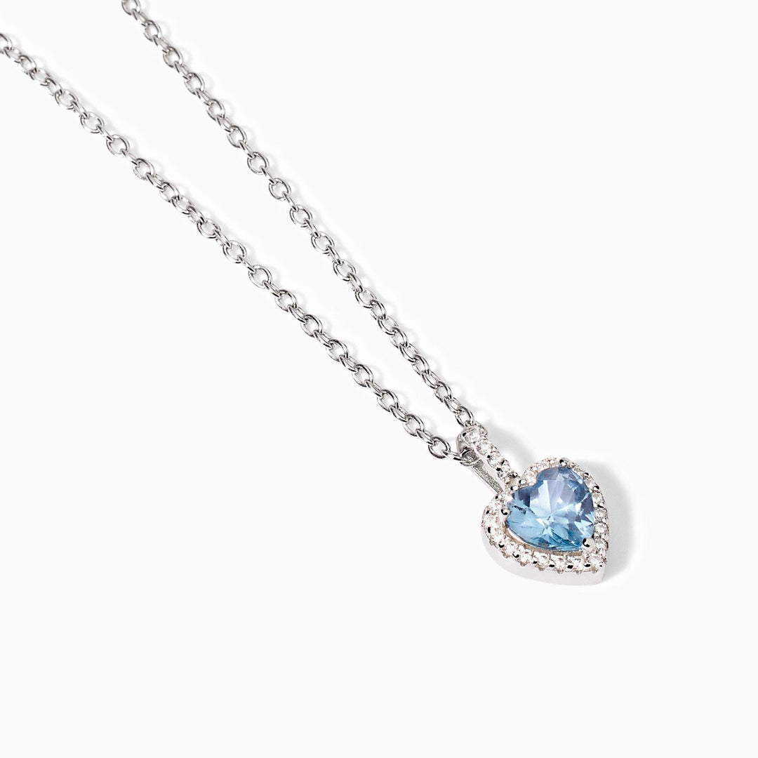 Girocollo LOVE AFFAIR con cuore azzurro e zirconi