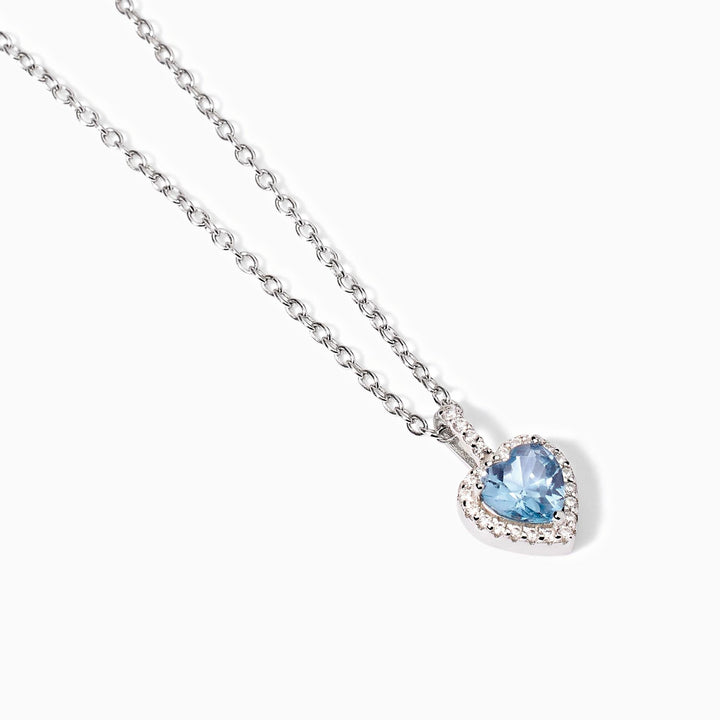 Girocollo LOVE AFFAIR con cuore azzurro e zirconi