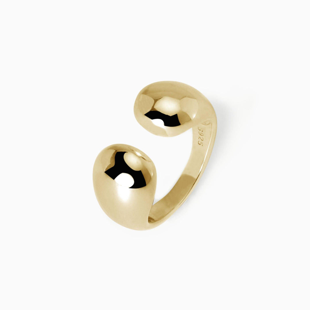 Anello chunky aperto BUONUMORE in argento dorato