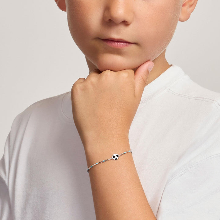 Bracciale da bambini W IL FOOTBALL con pallone e inserti azzurri