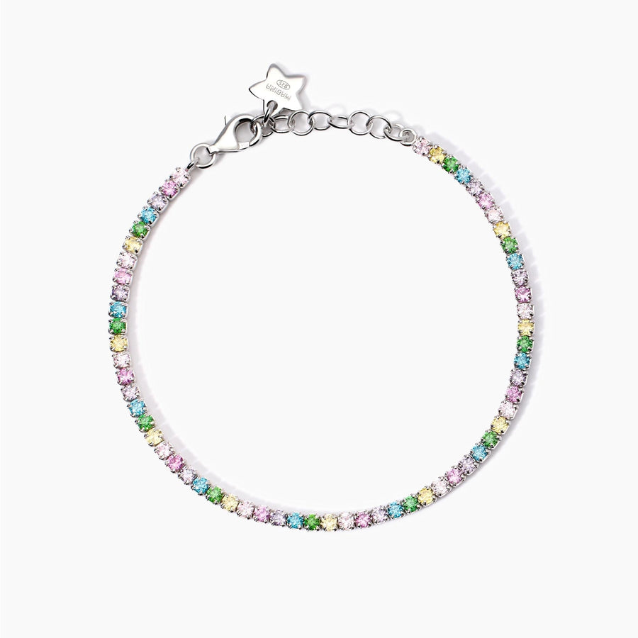 Bracciale tennis da bambina MINI TENNIS con pietre colorate