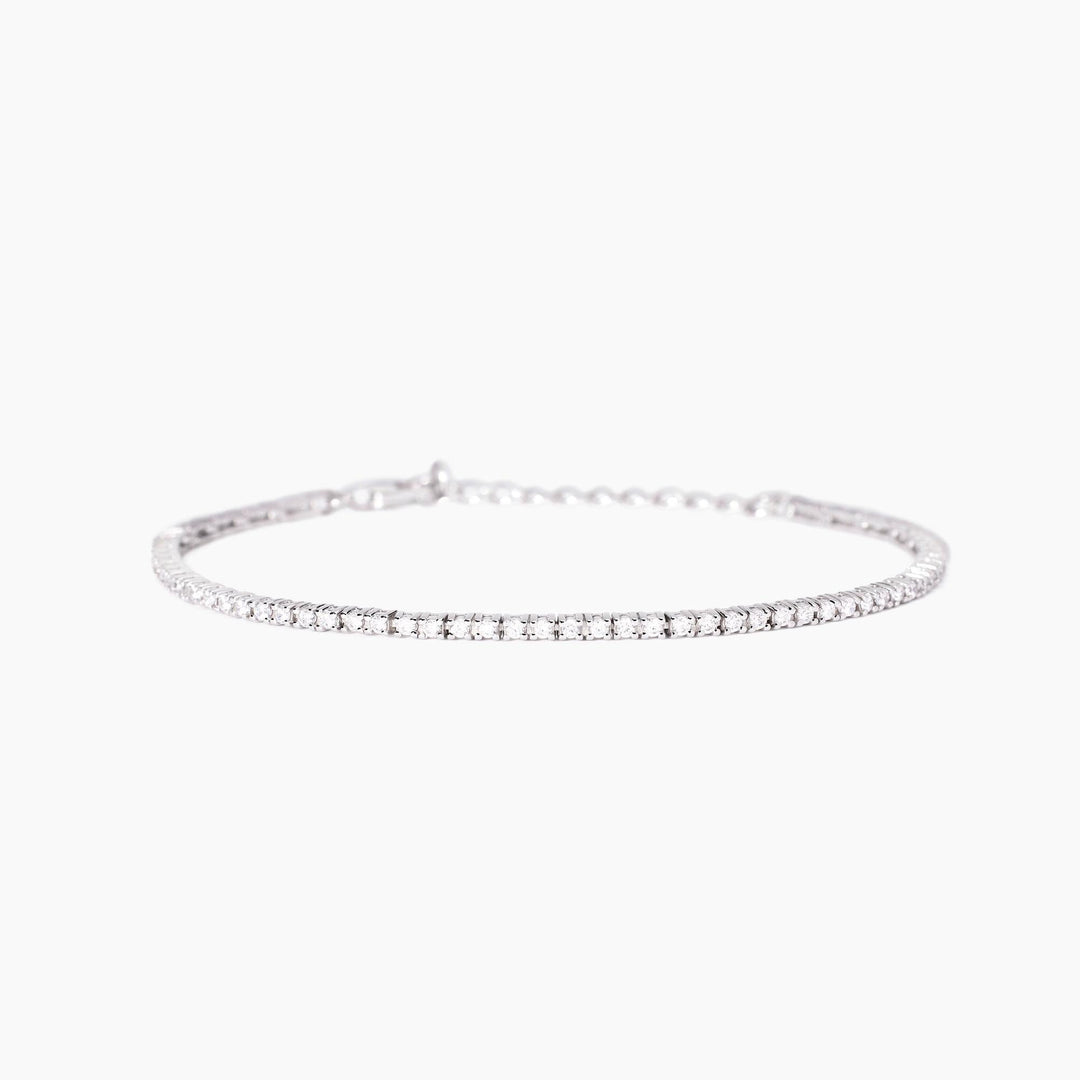 Bracciale tennis TENNIS CLUB regolabile in argento e zirconi