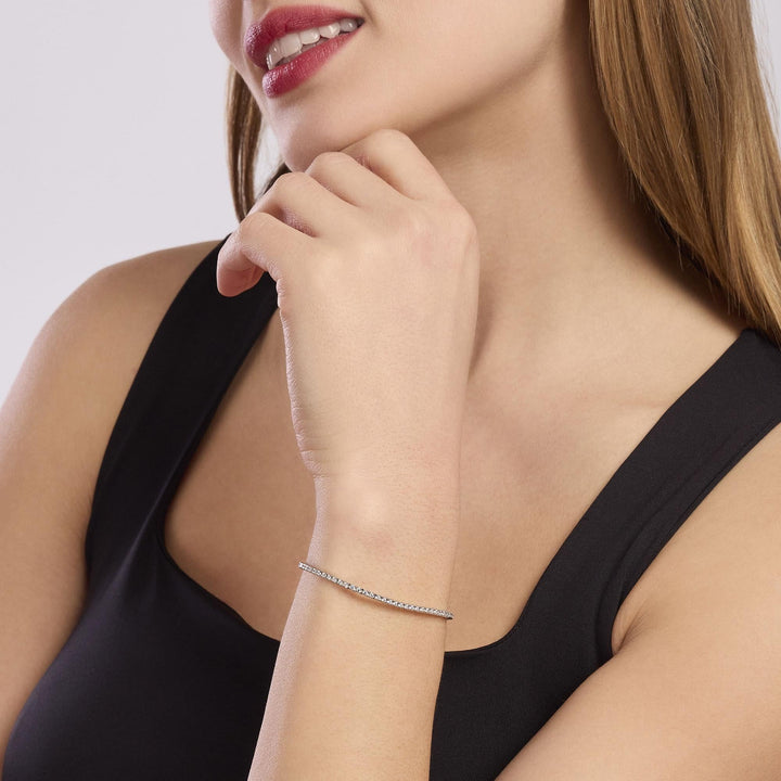 Bracciale tennis TENNIS CLUB regolabile in argento e zirconi