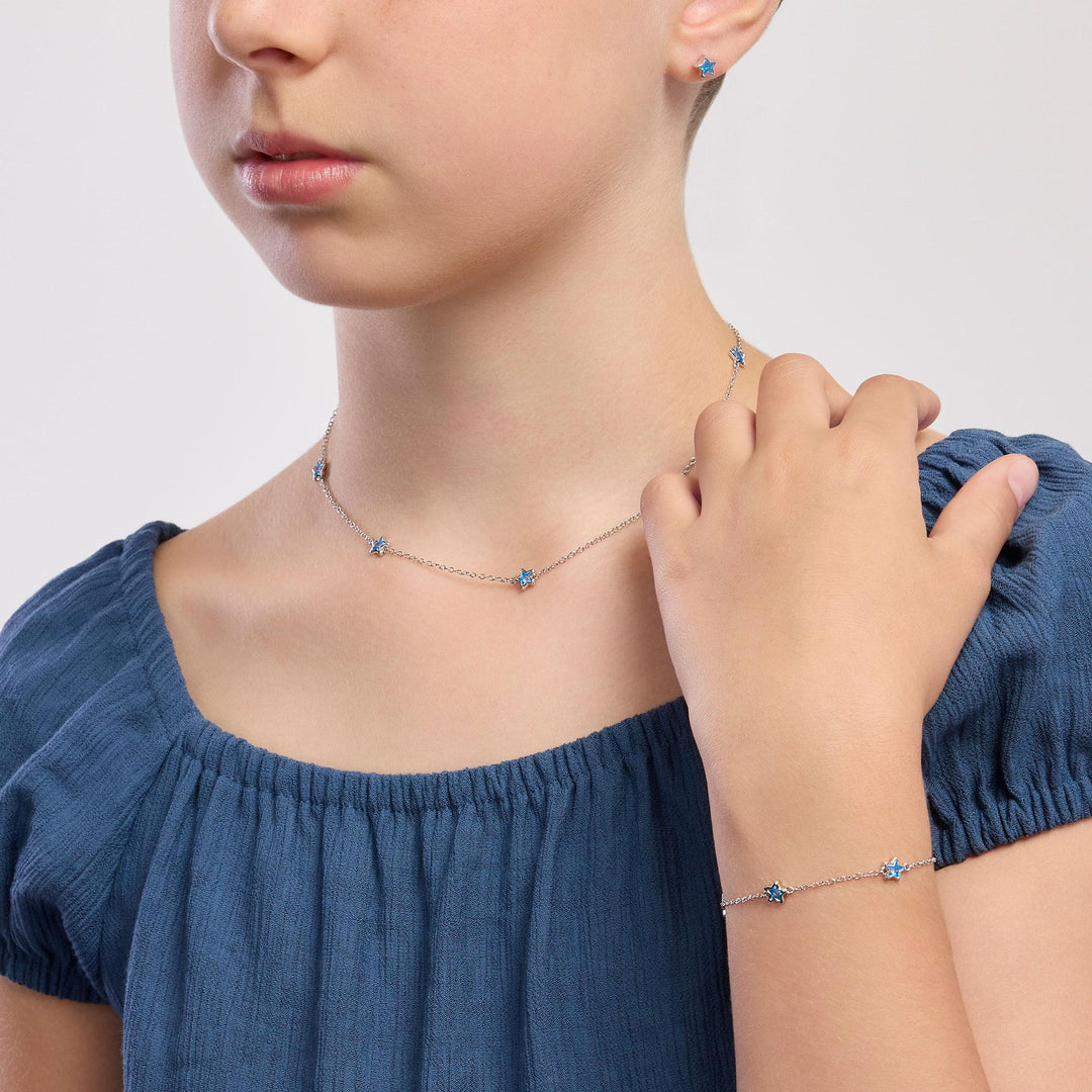 Girocollo da bambina INCANTO con stelline azzurre