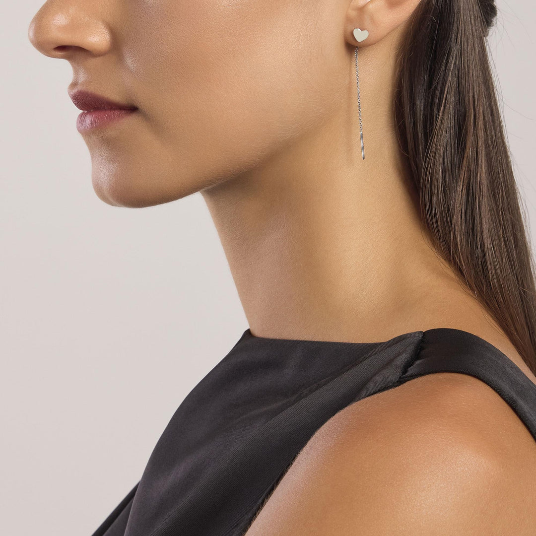 Orecchini pendenti SHINY in argento con cuore