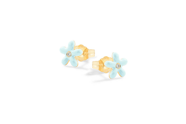 Orecchini margherite azzurre in argento 925