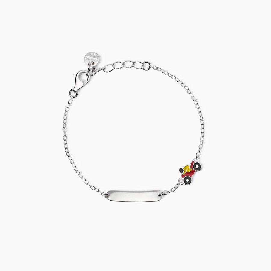 Bracciale da bambino MOTO-TAG con moto e targhetta da incidere