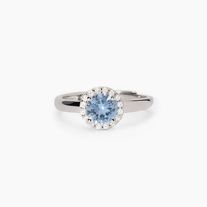 Anello REVIVAL con acquamarina sintetica e zirconi