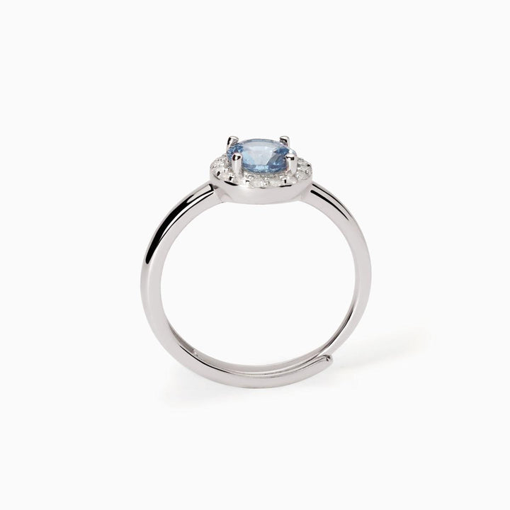 Anello REVIVAL con acquamarina sintetica e zirconi