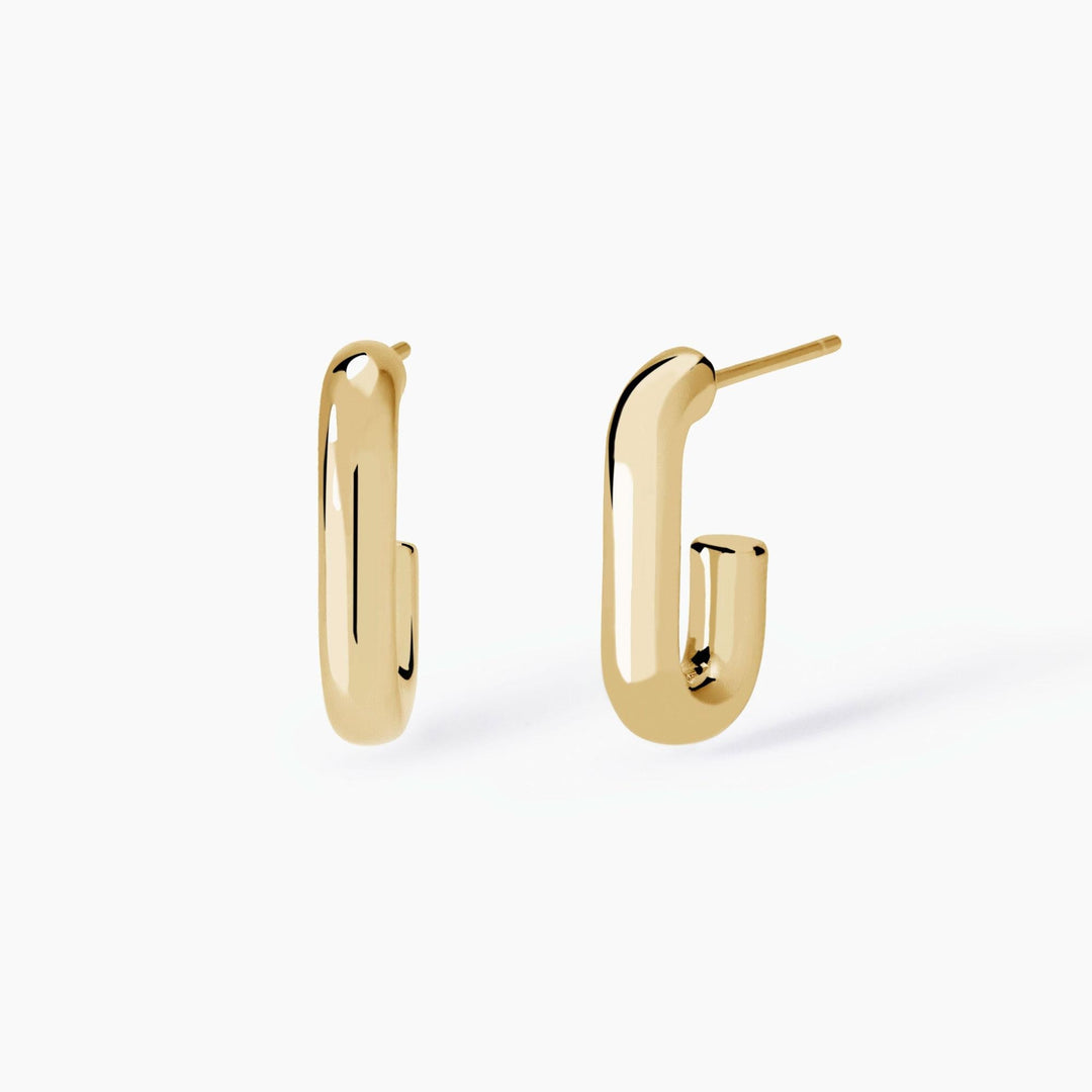 Orecchini chunky OPEN DAY rettangolari in argento dorato