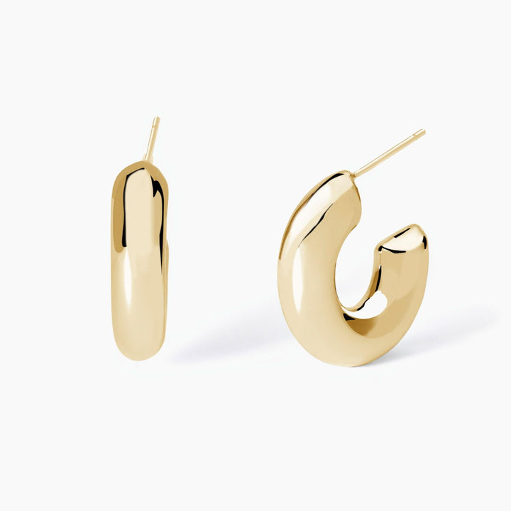 Orecchini chunky DETAILS a cerchio aperto in argento dorato