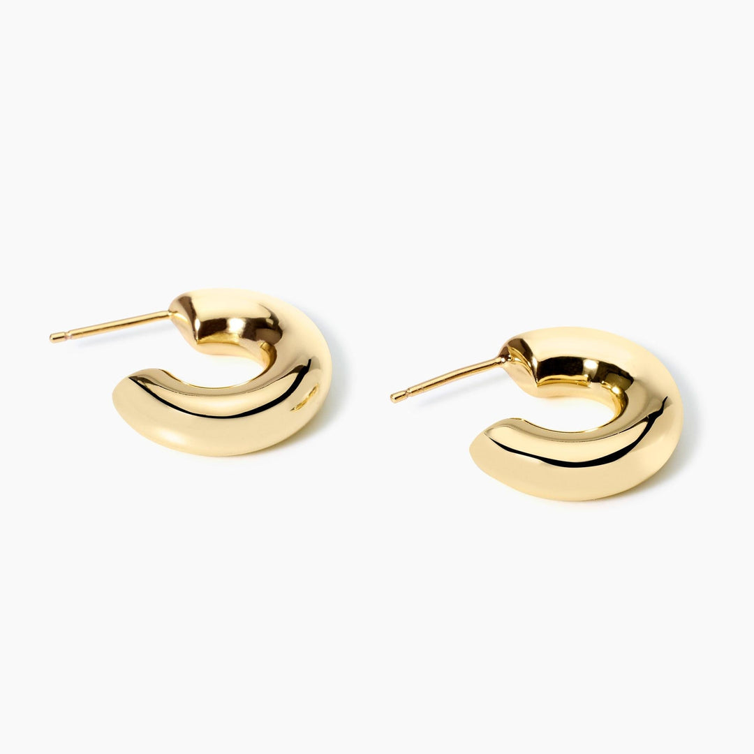 Orecchini chunky DETAILS a cerchio aperto in argento dorato
