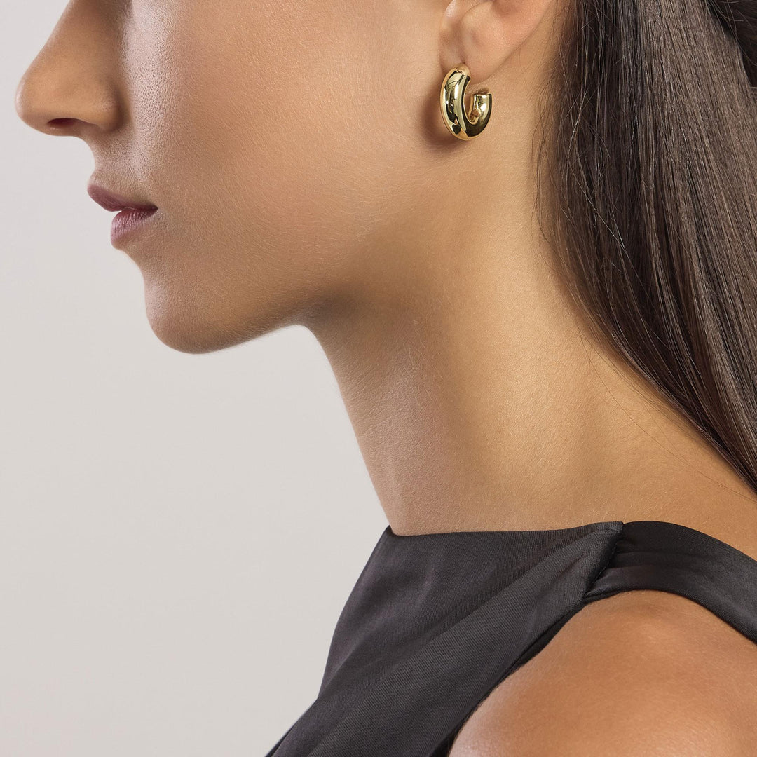 Orecchini chunky DETAILS a cerchio aperto in argento dorato