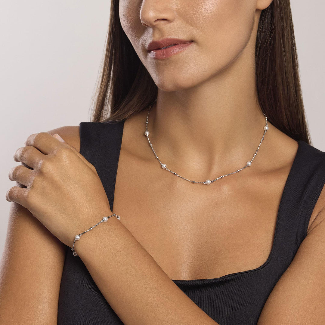 Girocollo DUCHESSA con perle conchiglia e sfere in argento