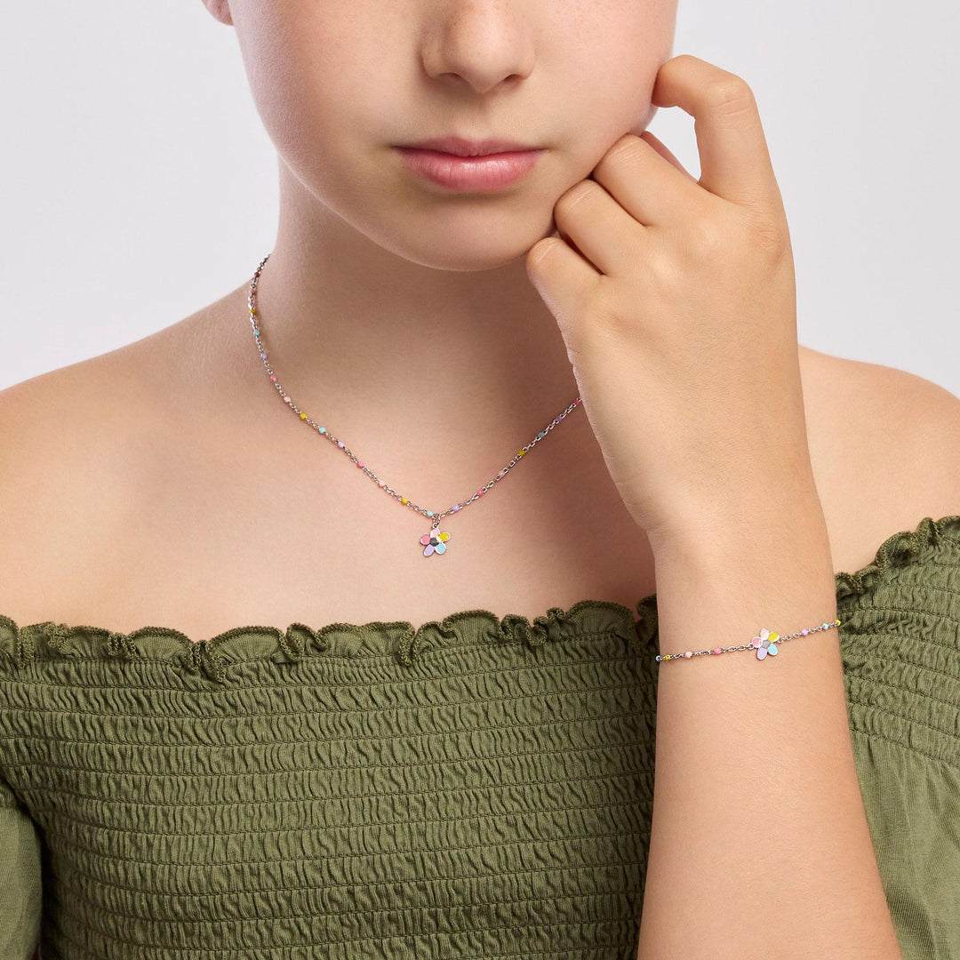 Bracciale da bambina BLOOM con fiorellino smaltato