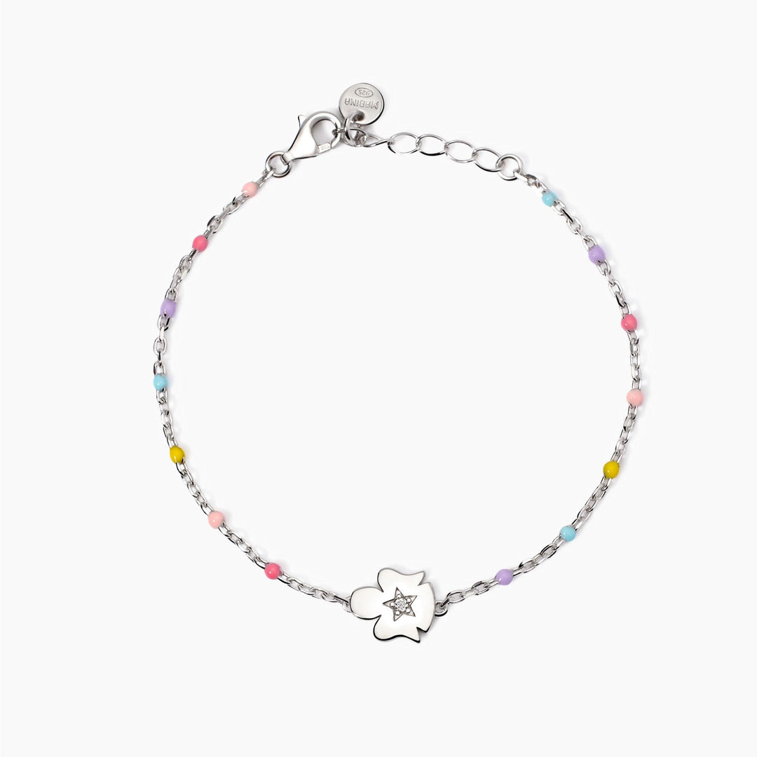 Bracciale da bambina BABY ANGEL con angioletto e inserti colorati