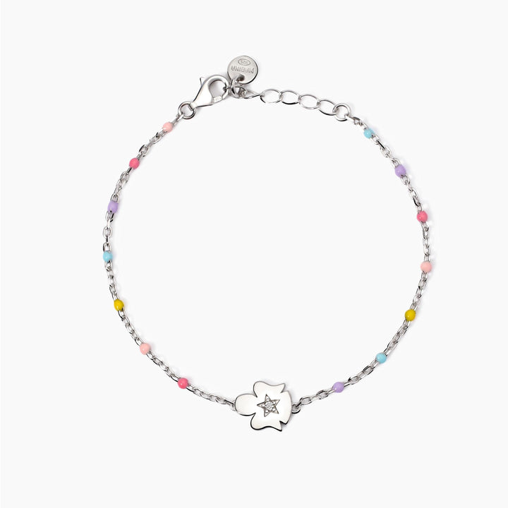 Bracciale da bambina BABY ANGEL con angioletto e inserti colorati