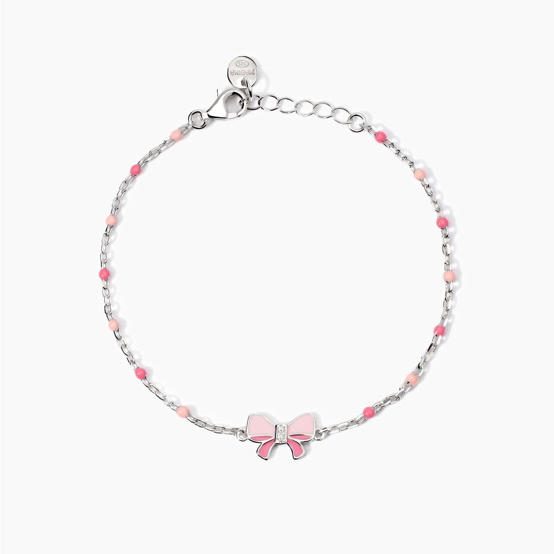 Bracciale da bambina PINK LADY con fiocco rosa smaltato