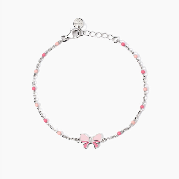 Bracciale da bambina PINK LADY con fiocco rosa smaltato