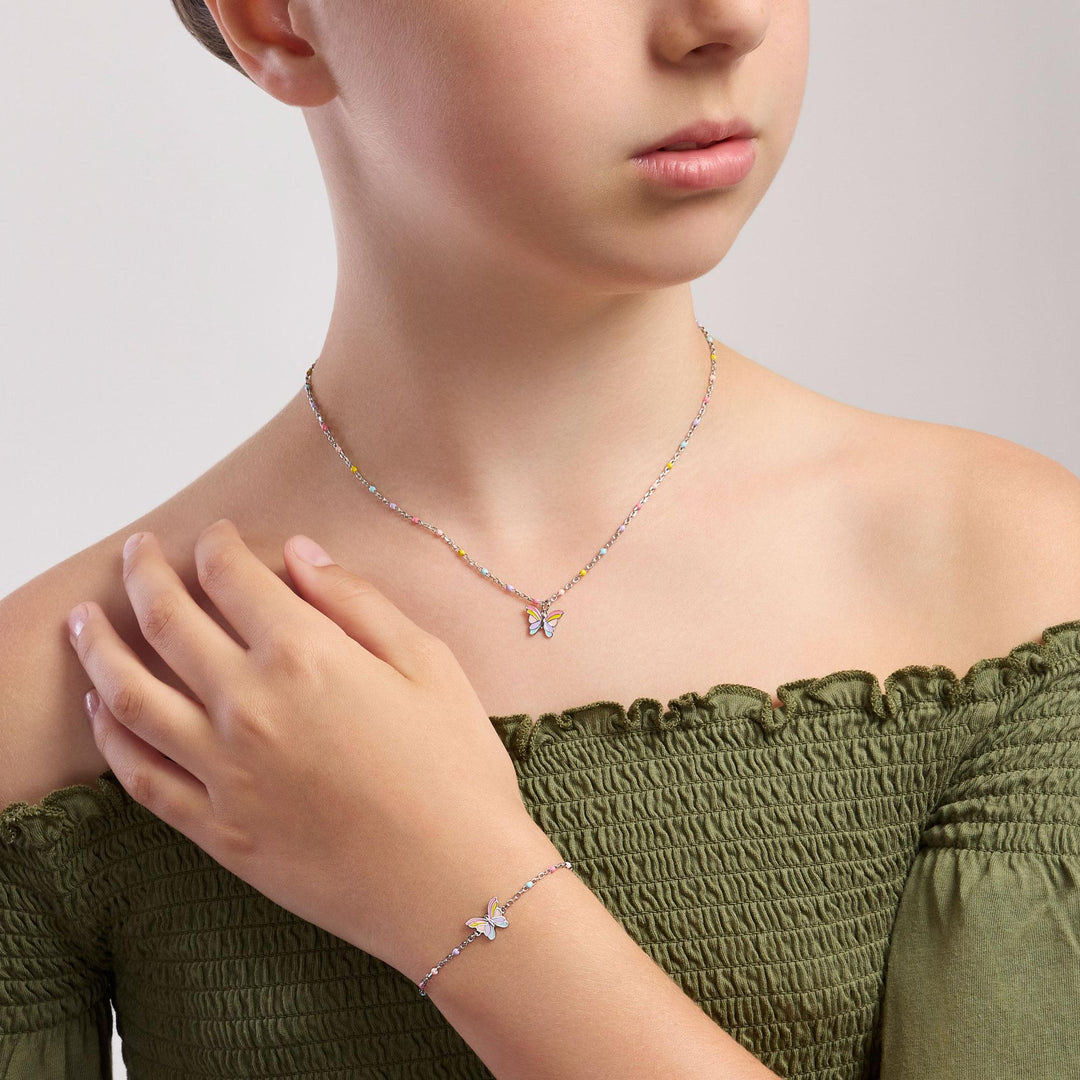 Bracciale da bambina BUTTERFLY con farfallina smaltata