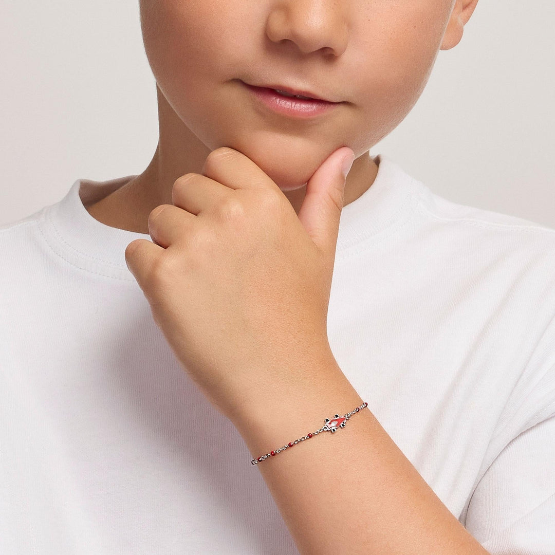 Bracciale da bambino RACING con macchinina da corsa smaltata