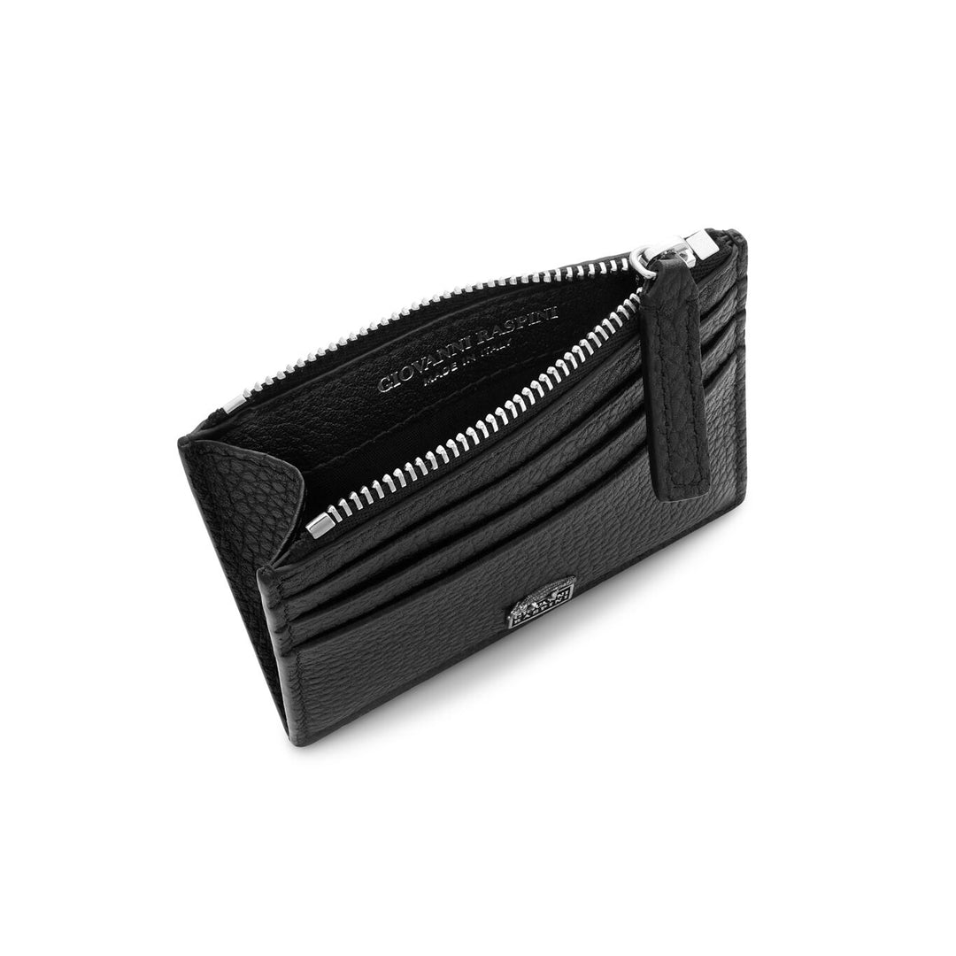 Portacarte con zip pelle goffrata - Portacarte in pelle e decoro iconico in Arge