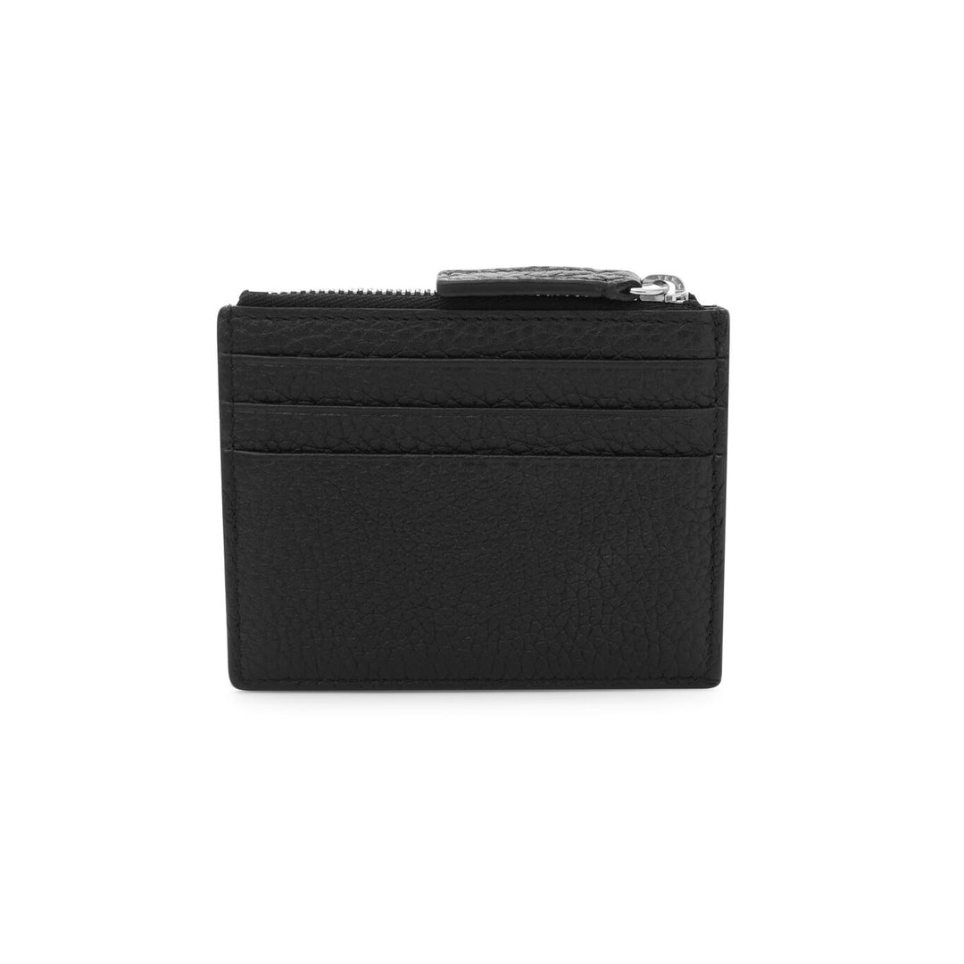 Portacarte con zip pelle goffrata - Portacarte in pelle e decoro iconico in Arge