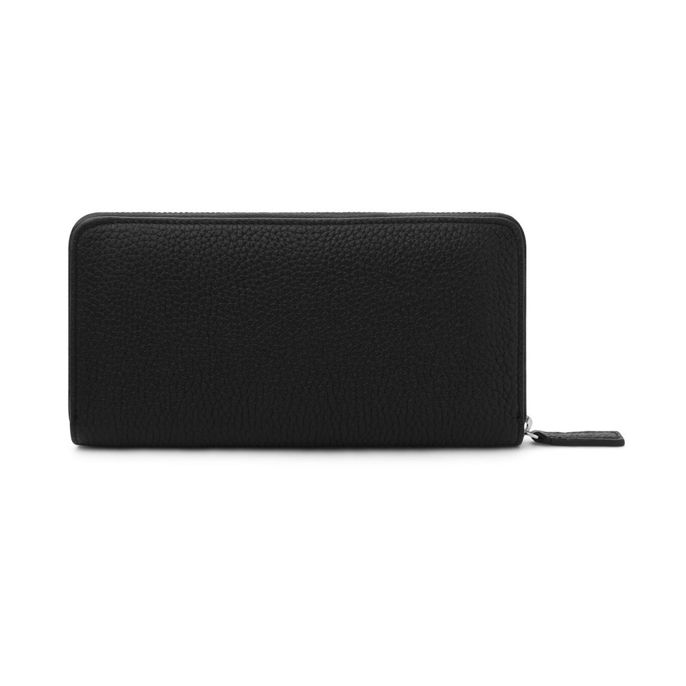 Portafoglio con zip grande Pelle goffrata