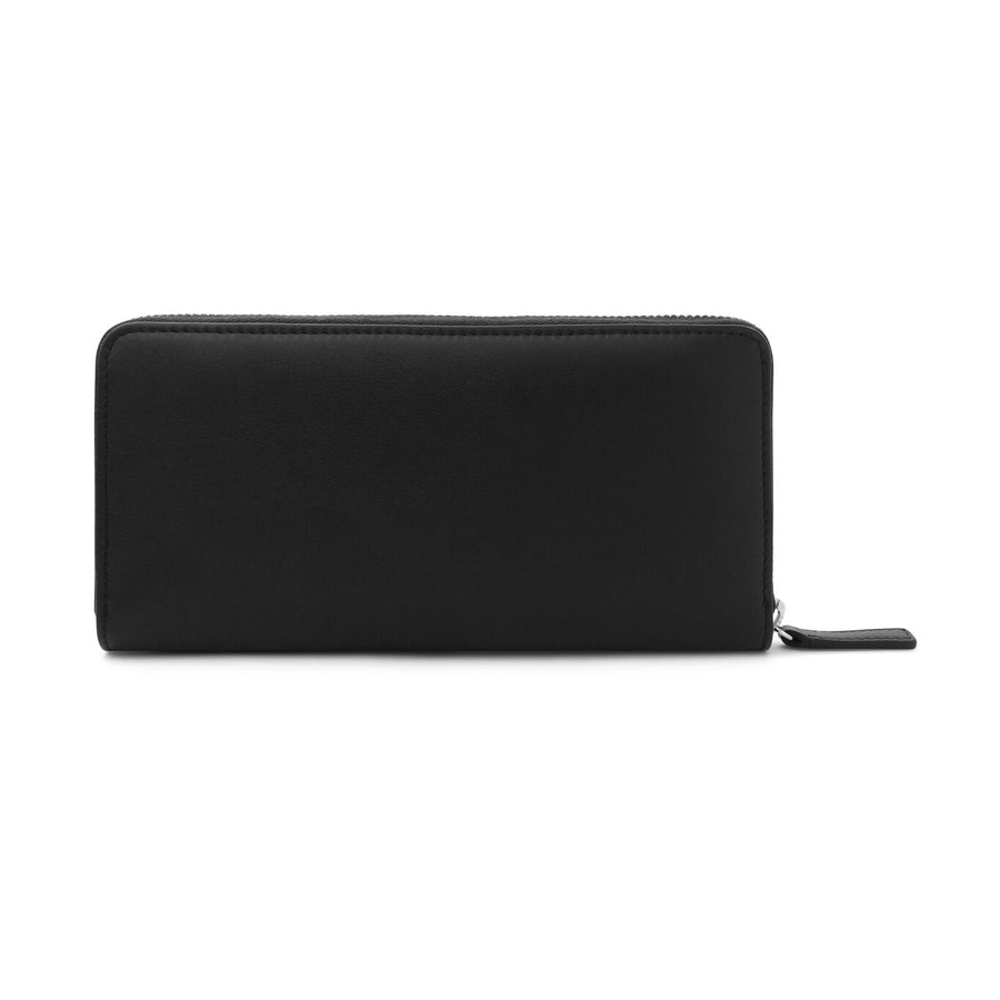 Portafoglio con zip grande Pelle liscia