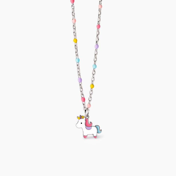 Girocollo da bambina UNICORNO MAGICO con unicorno e inserti smaltati